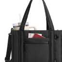 BAGSMART Boxy Tote Bag for Women, Crossbody Bag with Zipper, Crush Bow Purses for Travel Work College