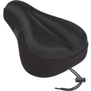 Bike Seat Cushion, Comfortable Bicycle Saddle Cover for Indoor and Outdoor Cycling, Padded Gel Cover for Exercise, Mountain & Road Bikes, Universal Fit for Peloton & Stationary Bikes (Black-S)