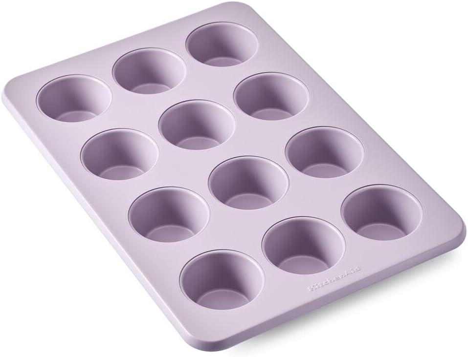 KitchenAid 12-Cup Nonstick Aluminized Steel Muffin Pan, Dishwasher Safe, Wildflower