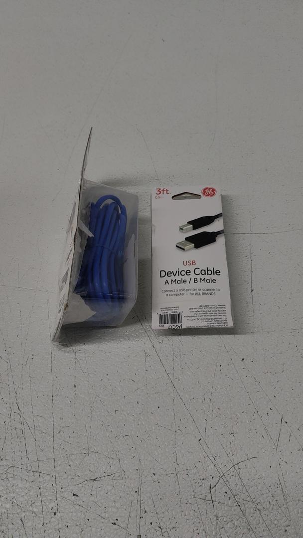 GE Pro 14ft Cat6 Ethernet Internet Cable, Blue, GE USB2 DEVICE CABLE 3FT ATOB PLUGS 34501,