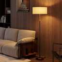 2-Light Floor Lamp, Mid Century Floor Lamp with White Fabric Shade, Standing Lamp Tall Lamp for Living Room Bedroom, 3 Color Temperatures 9W Bulb Include (Black & Gold)