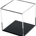 Kcgani Clear Acrylic Boxes for Collectibles Display, Removable Countertop Storage Box Cube Organizer Stand Riser, Dustproof Protection Showcase for Crystals Minerals Slab Fossil Coral, 3x3x3Inch