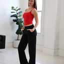 G4Free EverGoing Women's Wide Leg Yoga Pants with 4 Pockets High Waisted Cargo Pants Stretch Casual Sweatpants (Black, S)