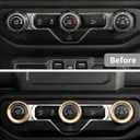 Aluminum Alloy Air Conditioner Switch Knob AC Button Trim Cover & Headlight Knob Cover for 2018-2024 Jeep Wrangler JL/JT Gladiator (Golden)