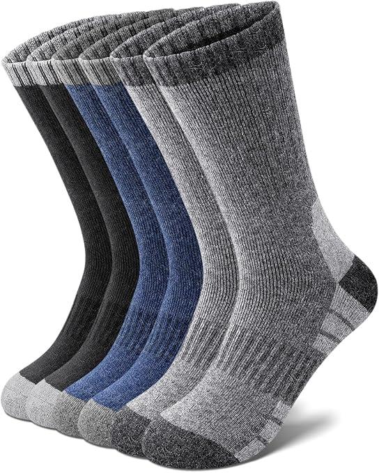 Senker Fashion Merino Wool Socks for Men Women, Hiking Thermal Warm Thick Crew Sock for Winter Outdoors Work 3 Pairs Overall Pick 2 Pack