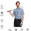 Golf Shirts for Men Dry Fit Short Sleeve Print Performance Moisture Wicking Polo Shirt (3X-Large, Astral Geo)