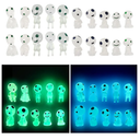 KIMOBER 20PCS Mini Glow in Dark Tree Elves,Luminous Resin Ghost Micro Miniature Tiny Alien Figures for Garden Moss Landscape Aquarium Dollhouse Decoration DIY Terrarium Crafts