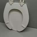 Bemis 550TTT Open Front Durable Wood Toilet Seat, Secure Hinges Stay Tight, Made in USA, Round, White