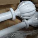 Curtain Rod,Window Curtain Rods for Windows Easy Installation,Adjustable Decorative Curtain Rod 3/4 Inch Diameter Single Window Curtain Rod Set, 28 to 48 Inches, White