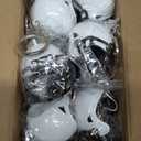 12PCS Mini Rugby Helmet Keychains White Football Helmets, Football Mini Helmets Keychain Charm Bulk for Party Souvenirs Craft Painting Footballs Gift DIY Decoration