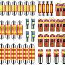 12V 31MM DE3175 36MM 6418 41MM 6411 T10 2825 BA9S 64111 T5 74 6615F 6612F LED bulb Combo Kit 6000K White for Car Truck Interiors Map Dome Trunk Cargo Door Courtesy License Plate Light 40-Pack