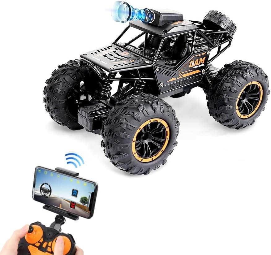 RC Car, 1:18 Remote Control Car with Camera, High Speed Alloy Off Road Truck Fast Racing Vehicle Electric Hobby Toy Car Gift for Boys Kids Teens Adults
