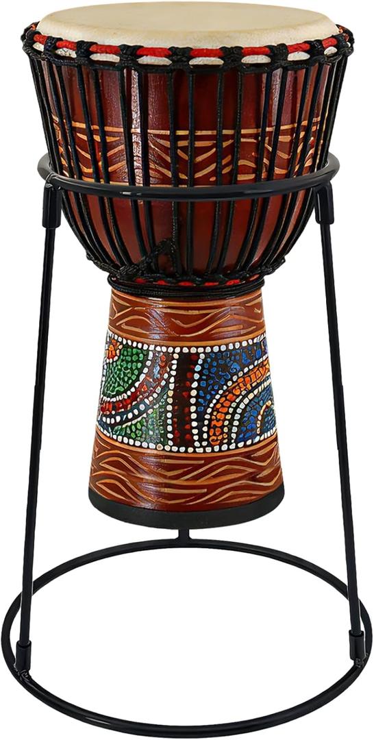 Portable Djembe Floor Stand Lightweight Carbon-Steel Support for 8.5"12" Drums, Stable Travel-Ready Percussion Rack for Adults and Beginners