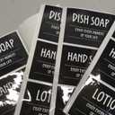 VILLFUL 4 sheets Self-Adhesive Bathroom Label Stickers for Wash, Stickers Labels for Organizing Travel Toiletries and Home Dispensers