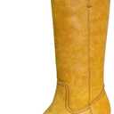 Women's Knee High Boots Square Toe Chunky Block Heel Long Boots for Women Comfortable Low Heel Women's Boots Size 6