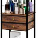 Makeup Organizer Cart Shelf Floor Skincare Organizers Make Up and Station Storage Cabinet for Vanity Standing Cosmetics with Drawers and Wheels for Nail Polish Perfume Hair Tool Beauty(Black)
