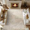 BILEEHOME 8x10 Washable Large Area Rugs for Living Room,Neutral Boho Modern Farmhouse Rug for Bedroom,Beige Tan