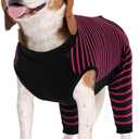 Kuoser Dog Recovery Suit for Back Legs,Soft Dog Surgery Suit with Dog Pants to Stop Licking,Dogs Recovery Sleeve Elbow Protector Pet Surgical Onesie for Abdominal Wounds Dogs Cone Alternative,Red M