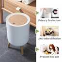 Trash can7Liter/1.8 Gallon Garbage can with Press top LidNordic Modern Waste BasketPlastic Trash bin Suitable for Kitchen, Bathroom, Bedroom, Living Room, Office, OutdoorDog Proof Trash can