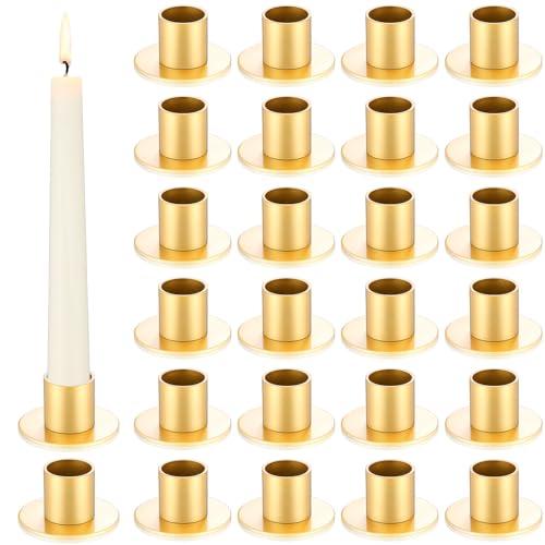 Amazon.com: FoldTier 24 Pcs Gold Taper Candle Holders Bulk for Pillar Candles Metal Short Candlestick Holder Gold Centerpieces Decoration for Christmas Thanksgiving Anniversary Dinner Party : Home & Kitchen