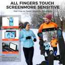 3 x AURUZA Winter Gloves Men Women, Zipper Cycling Gloves Touch Screen, Windproof Warm Gloves Cold Weather, Anti-Slip Sports Gloves for Cycling Driving Running Hiking Climbing Skiing Sports (X-Large, Black)