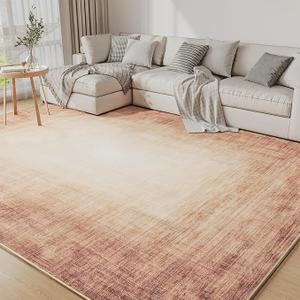 6x9 Modern Abstract Area Rugs for Living Room Bedroom Dining Room Playroom Office, Rust Red