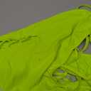 Tempt Me Women Sexy Lace Up One Piece Swimsuit Deep Plunge V Neck High Cut Bathing Suits (Large, Neon Green)