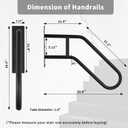 Handrails for Outdoor Steps,Stair Railing Indoor1-3 Step,Porch Railing & Deck Hand Rail Wall MountStair Hand Grab Bars,U-Shaped Safety Handrails