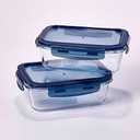 Farberware® 35.6oz. Blue Rectangle Glass - Set of 2