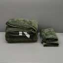 WRENSONGE Velvet Queen Quilt Set-3 Pieces Olive Green Luxurious Striped Channel Velvet Comforter with 2 Shams, Soft Bedspread Coverlet Quilted Bedding Set for All Season