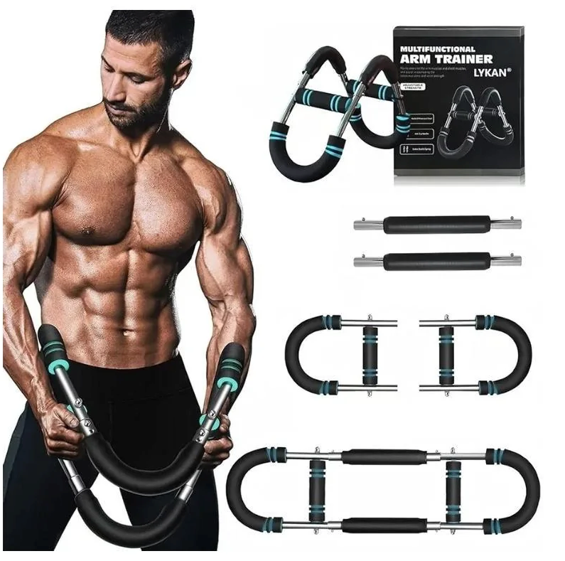 LYKAN Twister Arm Trainer, 40-100lb Adjustable Chest Workout Equipment, Arm Trainer, Twister Arm Trainer, Portable Power Twister Bar, Detachable Design Fitness Anywhere (BLUE)