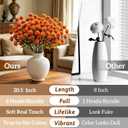 8pcs Orange Fake Flowers Silk Pompon Mum Artificial Flowers,Mini Artificial Chrysanthemums with Stems,Faux Flowers For Vase,for Wedding Centerpieces, flower arrangements, vase fillers, and home decor