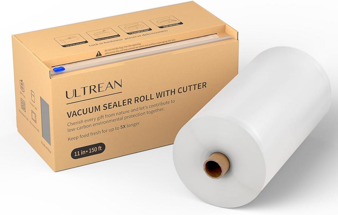 Ultrean 11" x 150' Vacuum Seal Roll Keeper with Cutter, Commercial Grade Vacuum Sealer Bags for Food Saver,BPA Free,Ideal for Storage,Meal Prep and Sous Vide (11" x 150')