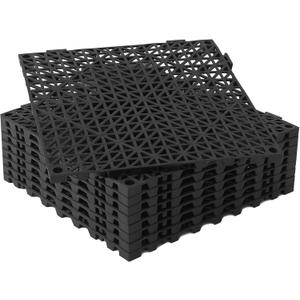 RITOLLO Modular Interlocking Cushion Drainage Floor Tiles, 9-Pack 11.8"x11.8" PVC Raised Non-Slip Interlocking Mats with Drain Holes for Deck, Pool, Garage, Shower, Patio, Bathroom, Sauna, Yard