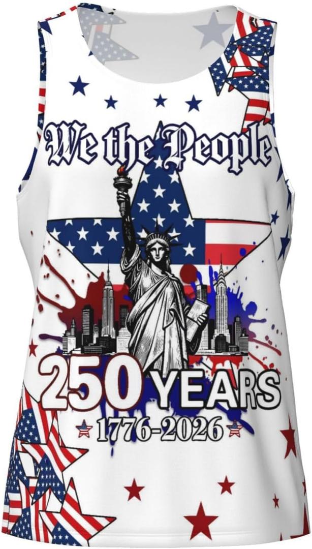 Kids Tie Dye Tank Tops Childrens Sleeveless T Shirts Hippies Tees Crew Neck Sleeveless Undershirt for Boys Girls Patriot (L)