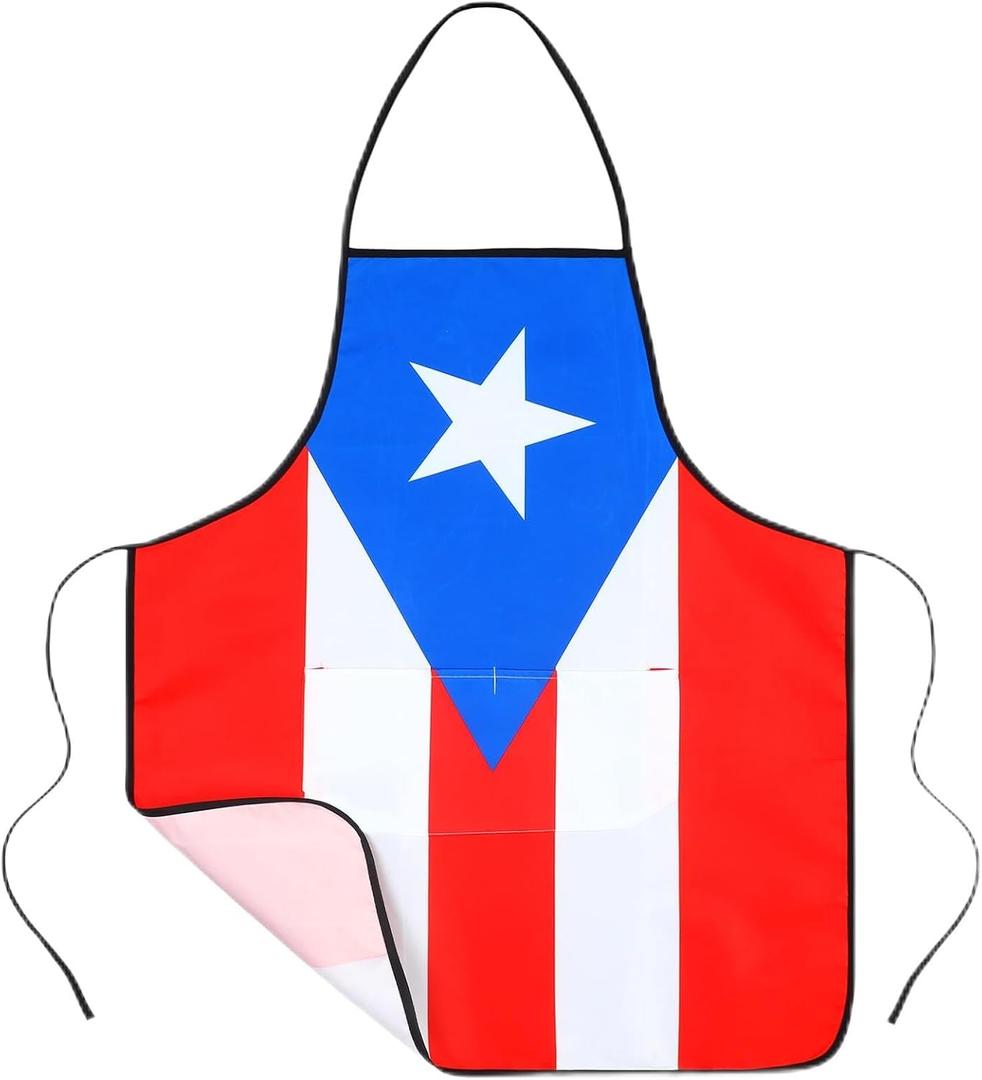 10 Pcs Puerto Rico Flag Aprons, Puerto Rican Souvenirs with Pockets