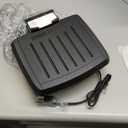 George Foreman Fully Submersible Grill, NEW Dishwasher Safe, Wash the Entire Grill, Easy-to-Clean Nonstick, Black/Grey (4-Serving)