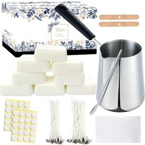 Candle Making Kit for Adults Beginners,Candle Making Supplies Include Soy Wax for Candle Making,Candle Wax Melting Pot,Candle Wicks Stickers,Magic Paper and More-DIY Candle Kit,Full Crafts for Adults