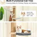 FUKUMARU Floor to Ceiling Cat Tree, 6 Level Adjustable Height (5.7-9.8 ft) Climbing Tower with Thickened Scratching Posts, Cats Activity Center with Transparent Capsule and Cozy Hammock