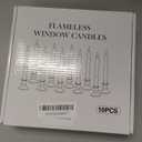 LED Flameless Window Candles With Remote Timer Sliver Base 10 PCS Battery Operated Flickering Taper Candle Lights With Removable Sliver Candle Holders Best Gift For Xmas Wedding Home Dinner Dcor (Silver)