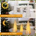 Set of 3 White Ceramic Christmas Trees That Light up Glitter LED Small Christmas Tree Porcelain Tabletop Light up Xmas Figurines Modern Decor Battery Operated for Home Indoor Xmas Gift Party
