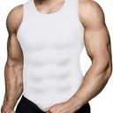Mens Compression Shirt Slimming Body Shaper Vest Workout Tank Tops Abs Abdomen Undershirts M
