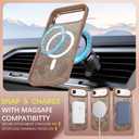 BENTOBEN for iPhone Air Case,Cute Butterfly Pattern iPhone 17Air Magnetic Case [Compatible with MagSafe] Translucent Matte Slim Shockproof Women Protective Cover for iPhone Air 6.5",Brown (Desert Titanium)