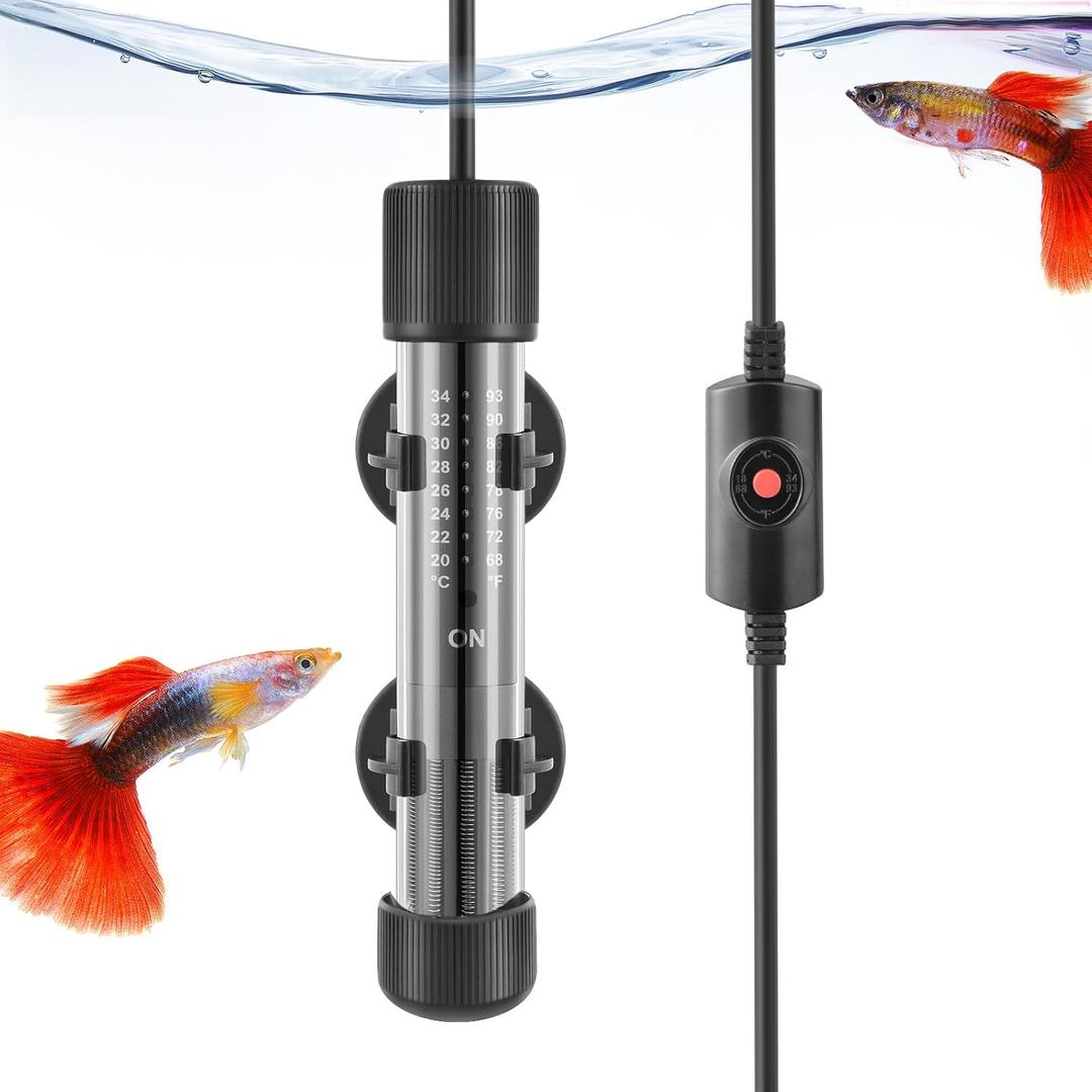 HITOP Thickened Glass Aquarium Heater: 50W 100W 300W Upgraded Fish Tank Heater with Controller, Fish Tank Thermostat Heater for Seawater/Fresh Water 5-65Gal HITOP Thickened Glass Aquarium Heater: 50W 100W 300W Upgraded Fish Tank Heater with Controller, Fish Tank Thermostat Heater for Seawater/Fresh Water 5-65Gal