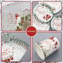 Zhehao 272 Pcs Santa Baby Shower Decorations Christmas Baby Shower Party Santa Tableware Set Disposable Tablecloths Plates Napkins Cups Forks Knives Spoons Banner for Party Decoration Supplies