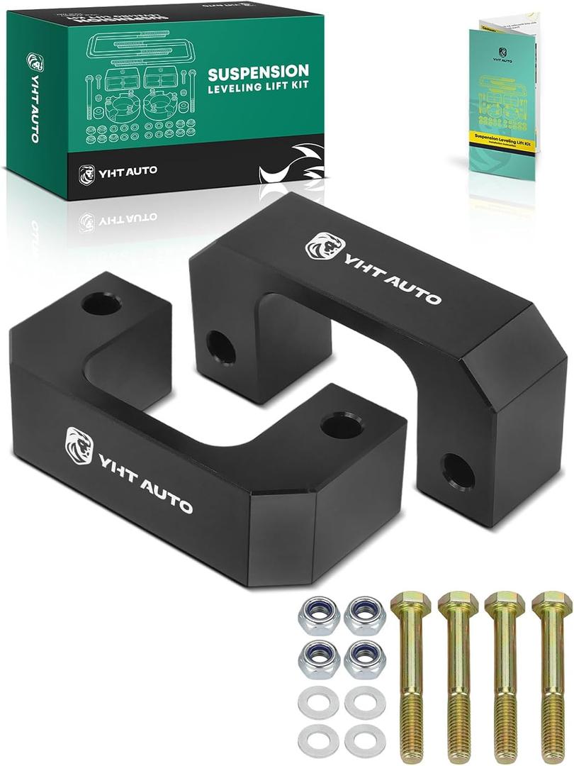 YHTAUTO 2.5 inch Front Leveling Lift Kit w/ Hardware Kit for 2007-2019 Chevy Silverado 1500, Tahoe, Suburban 1500, Avalanche GMC Sierra 1500, Yukon XL1500, RWD/ 4WD, Set of 2 Strut Mount