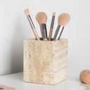 Travertine Toothbrush Holder: Travertine Pen Holder - Marble Brush Holder - Marble Organizer for Vanity - Candle Organizer - Utensil Holder for Bathroom,Office and Home