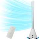 Bladeless Tower Fan with Remote, 80 Oscillating Air Circulator Fan, 9 Speeds, 8H Timer, Floor Fan for Home Bedroom, Kitchen, Living Room, Office