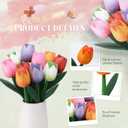 CroBlissful 10 Pcs, 9 Inch Spring Wooden Tulip Flowers for Vase Spring Decorations Wood Tulips Table Centerpieces for Mother's Day Valentine's Day Easter Decor Home Tabletop, Multicolor