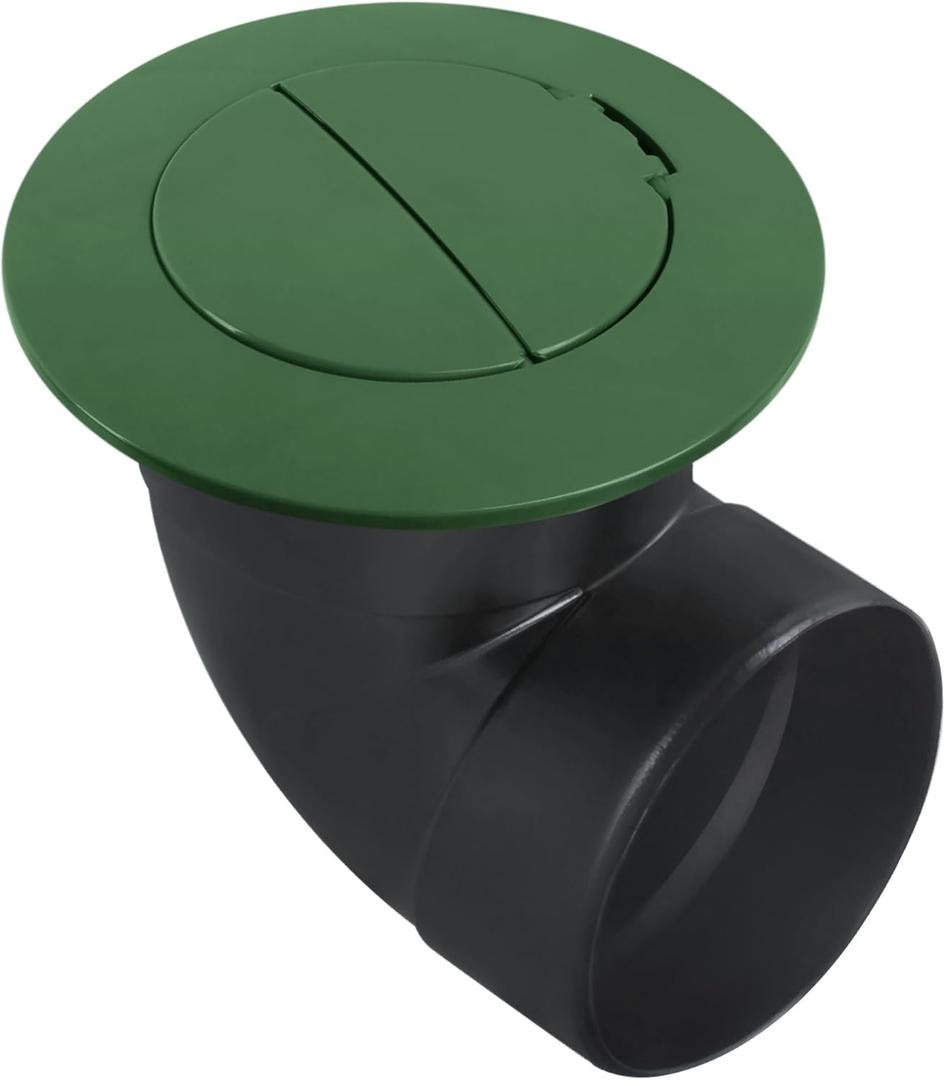 Pop-Up Drainage Emitter with Elbow for NDS 4-Inch Sewer and Drain Fittings Works with Drainage Systems Including Catch Basins and Channel Drains, (Green)